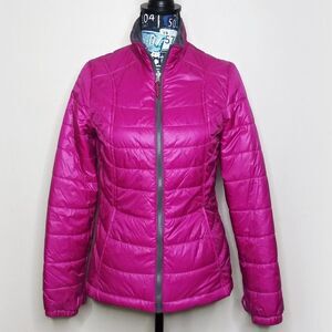 FREE COUNTRY Full Zip Puffer Coat High Neck Faux Fur Lined Quilted Jacket Sz S